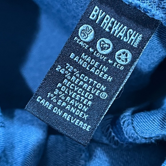 By Rewash Denim Dress Womens Large Zip Front Belted Western Festival - Picture 4 of 8